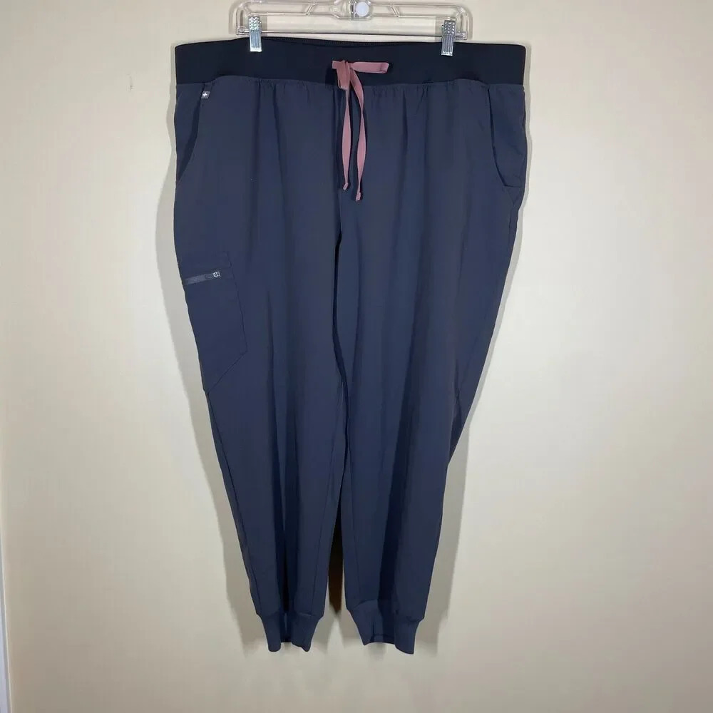 FIGS Women's High Waisted Zamora Jogger Scrub‎ Pants Size 4XLP Gray NEW
